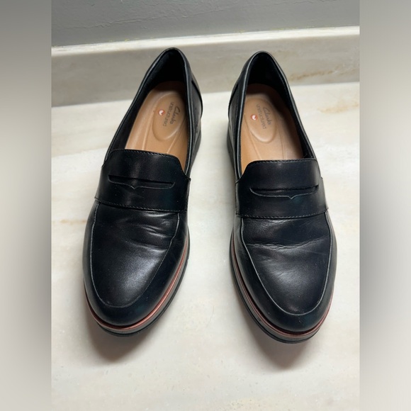 CLARKS LOT OF 3! + Me Too 1 Pr! Black Leather Comfort Cushion 8 Classic Career - Picture 2 of 16